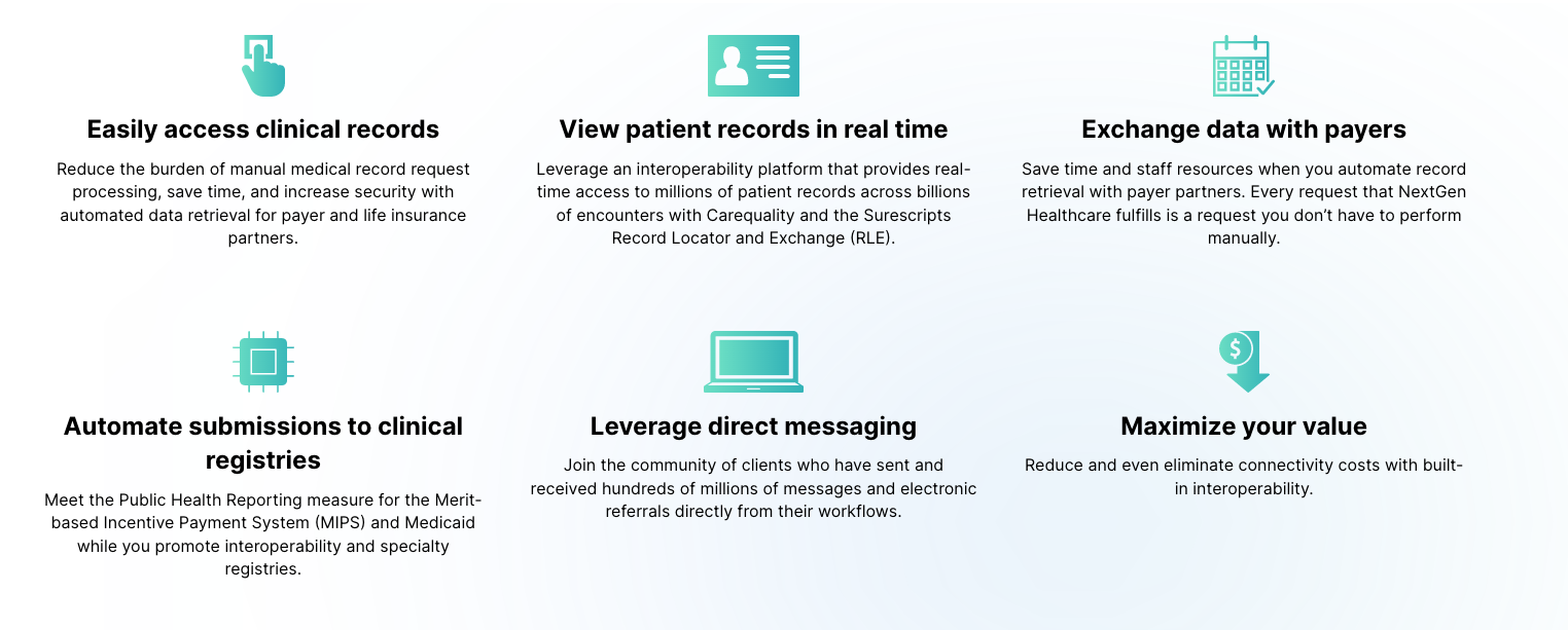 screenshot of NextGen Healthcare Interoperability